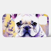Frenchie Dog Portrait mit Wildblumen Case-Mate iPhone Hülle (Rückseite (Horizontal))