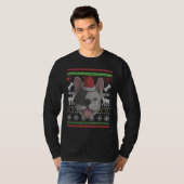 Frenchie Dog Santa Claus Ugly Christmas Pattern X T-Shirt (Vorne ganz)