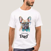 Frenchie Dog VATER Personalisiert Retro French Bul T-Shirt (Vorderseite)