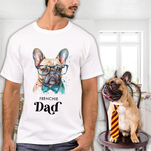 Frenchie Dog VATER Personalisiert Retro French Bul T-Shirt
