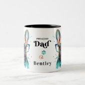 Frenchie Dog VATER Personalisiert Retro French Bul Zweifarbige Tasse (Mittel)