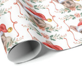 Frenchie Dog Weihnachtswrapping Paper Geschenkpapier (Rolleneckpunkt)