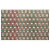 Frenchie Dog with a Red Green Plaid Holiday Fabric Stoff (Yard (91,4 cm))