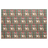 Frenchie Dog with a Red Green Plaid Holiday Fabric Stoff (Fat Quarter (45,7 x 55,9 cm))