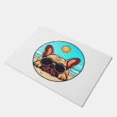 Frenchie Enjoying Beach Fußmatte (Schrägansicht)