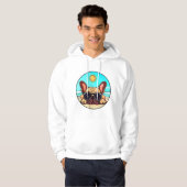 Frenchie Enjoying Beach Hoodie (Vorne ganz)