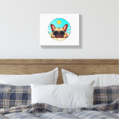 Frenchie Enjoying Beach Leinwanddruck (Insitu (Schlafzimmer))
