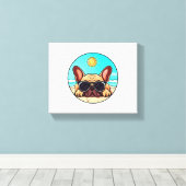 Frenchie Enjoying Beach Leinwanddruck (Insitu (Holzboden))