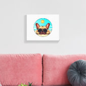 Frenchie Enjoying Beach Leinwanddruck (Insitu (Wohnzimmer))