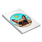 Frenchie Enjoying Beach Notizblock (Rechte Seite)