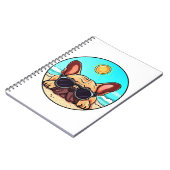 Frenchie Enjoying Beach Notizblock (Linke Seite)