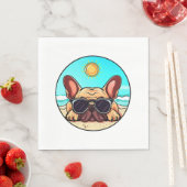 Frenchie Enjoying Beach Serviette (Beispiel)