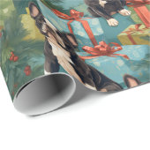 Frenchie Festivals Welpe Weihnachten Geschenkpapier (Rolleneckpunkt)