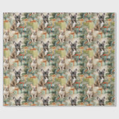 Frenchie Festive Bliss Geschenkpapier (Flach)