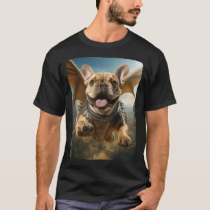 Frenchie fliegt süße Fantasie vom Hundehaus in den T-Shirt