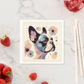 Frenchie Floral Vibes Serviette (Beispiel)