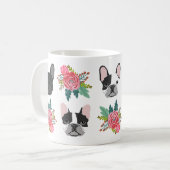 Frenchie Florals Tasse - niedliche französische Bu (Vorderseite Links)