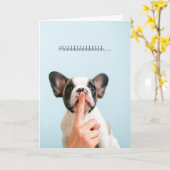 Frenchie French Bulldog Funny Thinking Karte (Gelbe Blume)