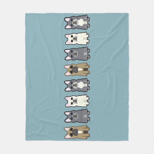 Frenchie Freunde Fleecedecke (Vorderseite)