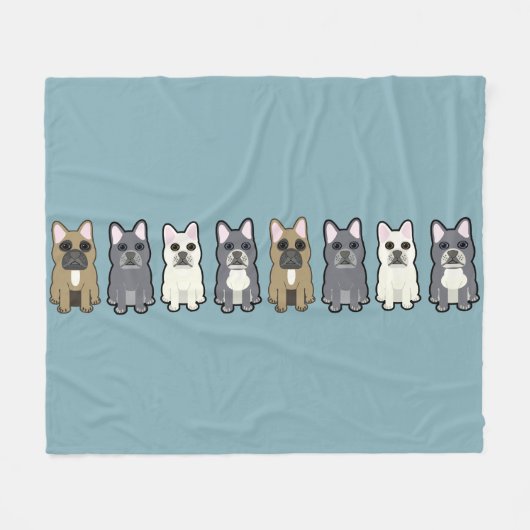 Frenchie Freunde Fleecedecke (Vorderseite (Horizontal))
