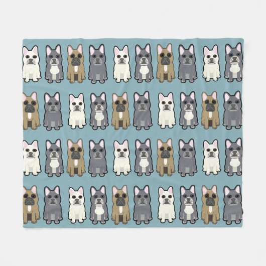 Frenchie Freunde Fleecedecke (Vorderseite (Horizontal))
