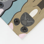 Frenchie Freunde Fleecedecke (Ecke)