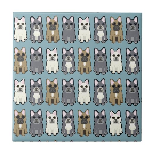 Frenchie Freunde Fliese (Vorderseite)
