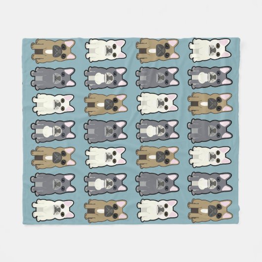 Frenchie Friends Fleecedecke (Vorderseite (Horizontal))