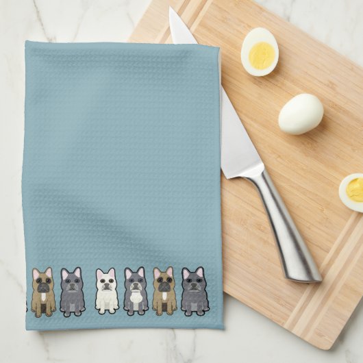 Frenchie Friends Geschirrtuch (Viertel Falte)