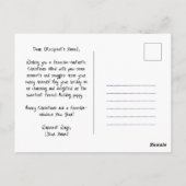 Frenchie Frosty Bliss Anpassbar Postkarte (Rückseite)