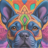 Frenchie Fun Birthday Fantasy Aufkleber (Vorderseite)