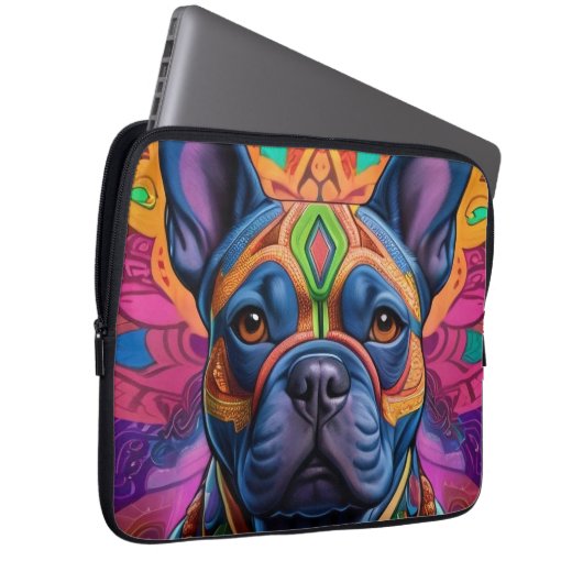 Frenchie Fun Birthday Fantasy Laptopschutzhülle (Vorne Rechts)