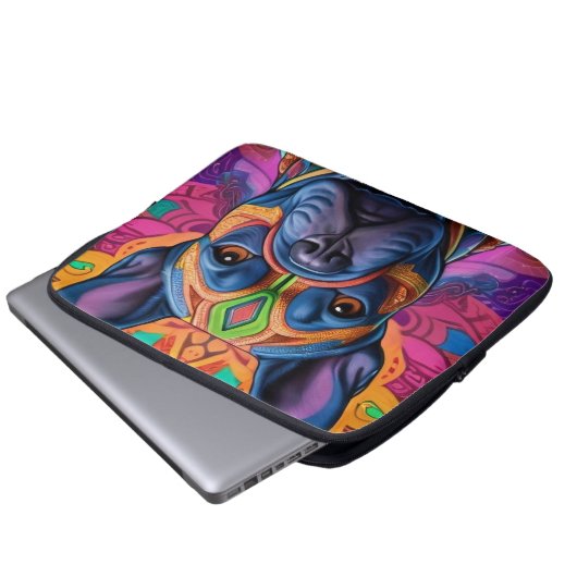 Frenchie Fun Birthday Fantasy Laptopschutzhülle (Vorne Knopf)