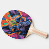 Frenchie Fun Birthday Fantasy Tischtennis Schläger (Seitenansicht)