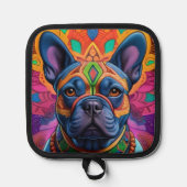 Frenchie Fun Birthday Fantasy Topflappen (Vorderseite)