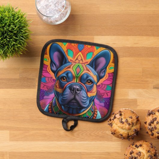 Frenchie Fun Birthday Fantasy Topflappen (Oben Unten)