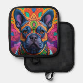 Frenchie Fun Birthday Fantasy Topflappen (Vorderseite/Rückseite)