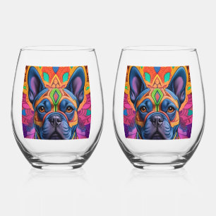 Frenchie Fun Birthday Fantasy Weinglas Ohne Stiel