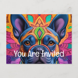Frenchie Fun Einladungspostkarte