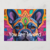 Frenchie Fun Einladungspostkarte (Vorderseite)