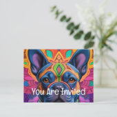 Frenchie Fun Einladungspostkarte (Stehend Vorderseite)