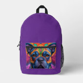 Frenchie Fun Geburtstagsfantasie  Bedruckter Rucksack (Vorderseite)