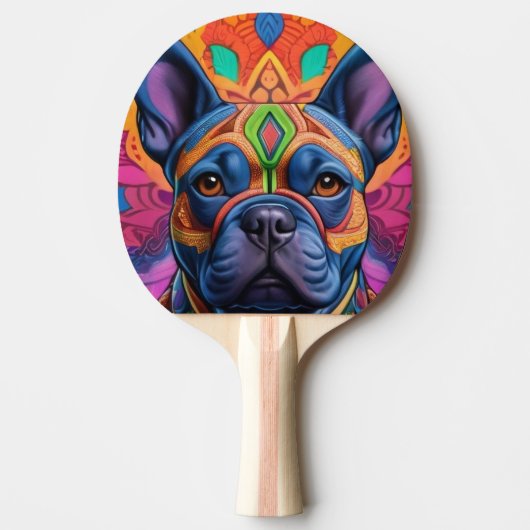 Frenchie Fun Geburtstagsfantasie Tischtennis Schläger (Vorderseite)