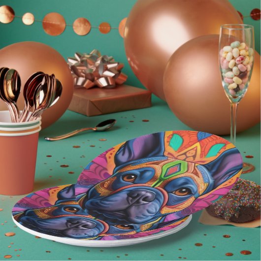 Frenchie Fun Pappteller (Multi)