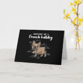 Frenchie-Geschenk | Anatomie eines Französischen B Karte (Gelbe Blume)