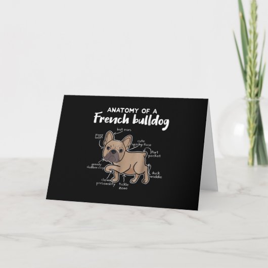Frenchie-Geschenk | Anatomie eines Französischen B Karte (Vorderseite)