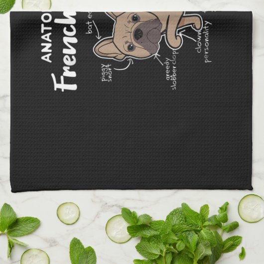 Frenchie-Geschenk| Anatomie eines französischen Bu Geschirrtuch (Gefaltet)