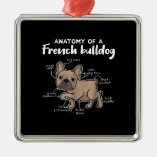 Frenchie-Geschenk  Anatomie eines französischen Bu Ornament Aus Metall