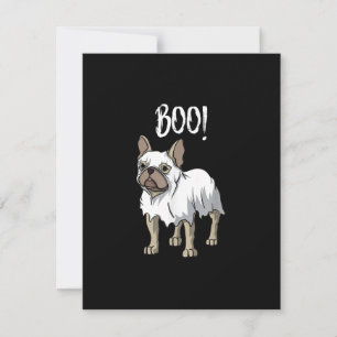 Frenchie Ghost Costume Funny Bulldog Halloween Dankeskarte