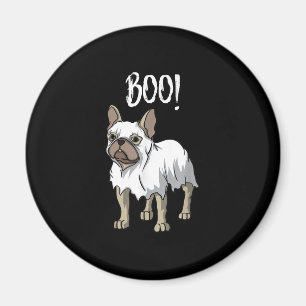 Frenchie Ghost Costume Funny Bulldog Halloween Magnet